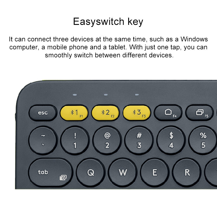 Teclado Bluetooth inalámbrico portátil multidispositivo Logitech K380, K380