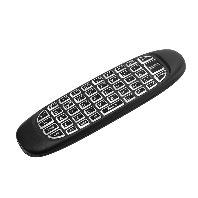 C120 Air Mouse con retroiluminación Teclado inalámbrico de 2,4 GHz Sensor de giroscopio 3D Control remoto de Android para PC, Android TV Box / Smart TV, dispositivos de juegos, White Backlight Keyboard
