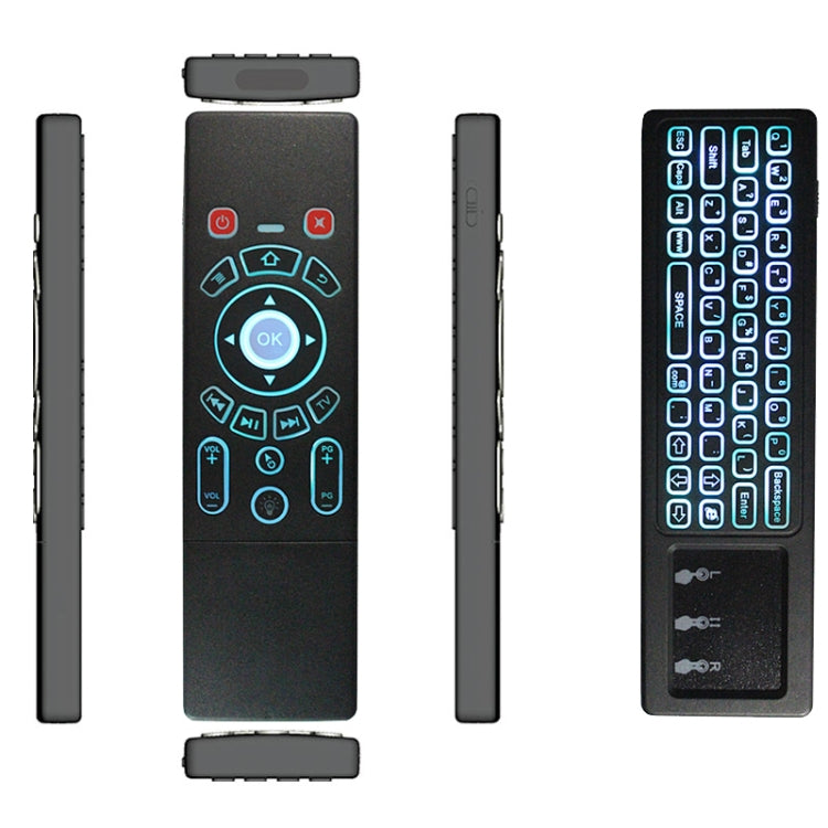 T6 Colorful Light Version Air Mouse 2.4GHz Teclado inalámbrico Control remoto con panel táctil y aprendizaje por infrarrojos para PC, Android TV Box / Smart TV, dispositivos multimedia, T6