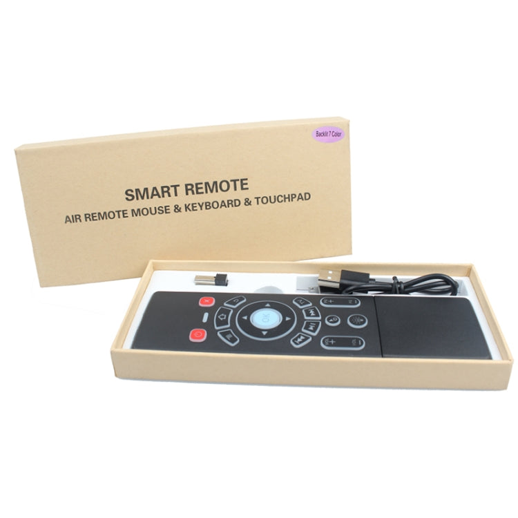 T6 Colorful Light Version Air Mouse 2.4GHz Teclado inalámbrico Control remoto con panel táctil y aprendizaje por infrarrojos para PC, Android TV Box / Smart TV, dispositivos multimedia, T6