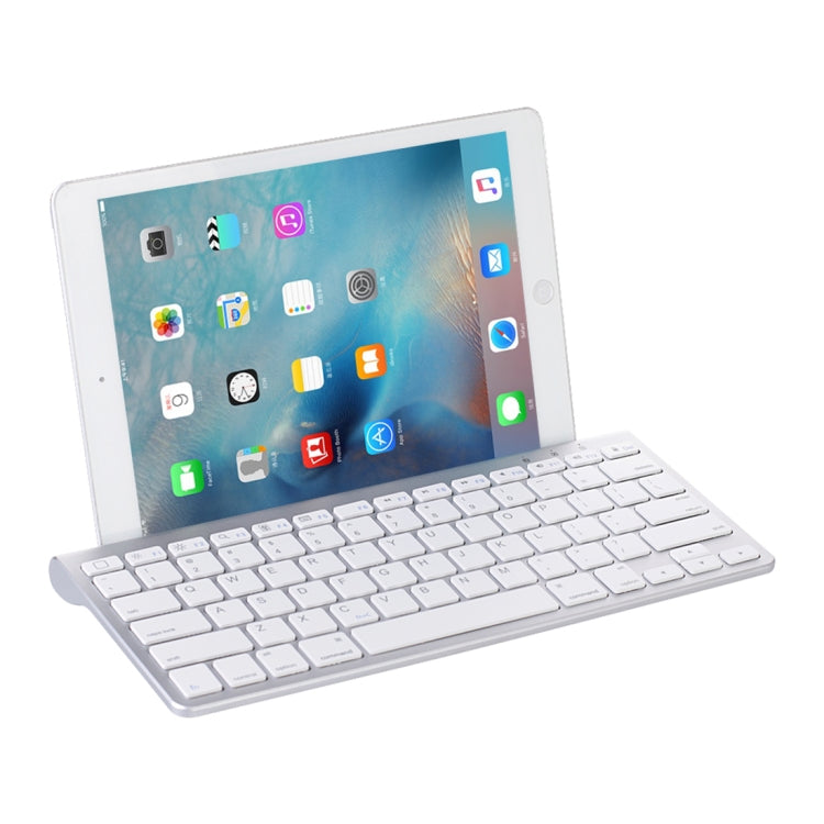 MC Saite 460BT Mini teclado Bluetooth inalámbrico ultrafino de 78 teclas, soporte incorporado, compatible con sistema Android / iOS / Windows (plateado)