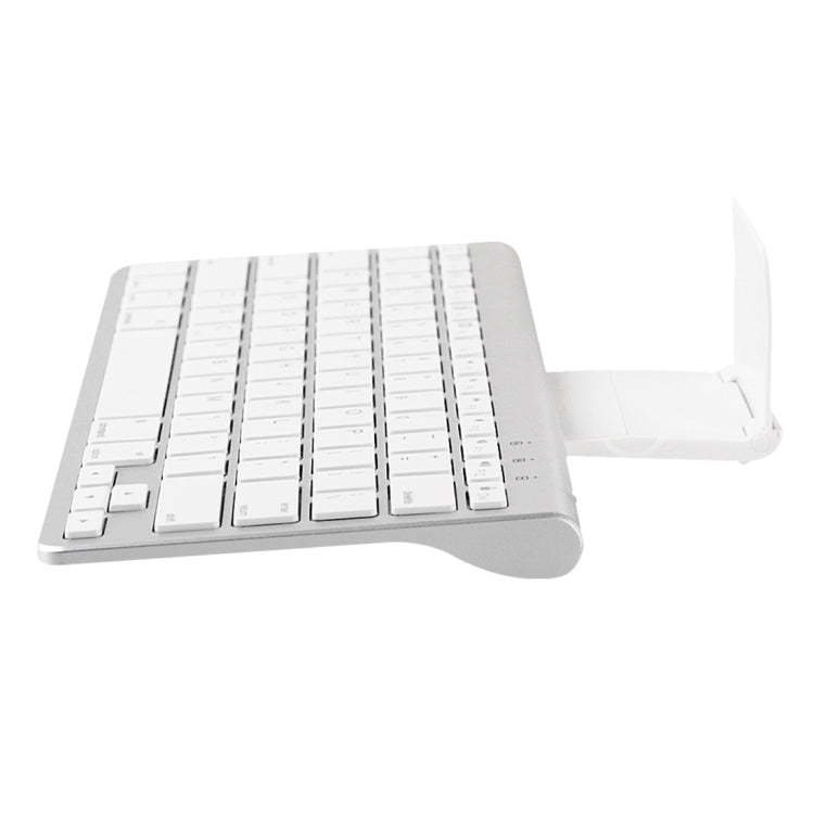 MC Saite 460BT Mini teclado Bluetooth inalámbrico ultrafino de 78 teclas, soporte incorporado, compatible con sistema Android / iOS / Windows (plateado)