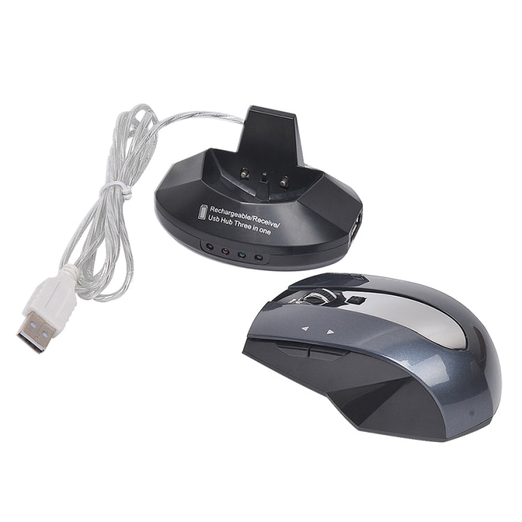 Ratón óptico recargable inalámbrico MZ-011 2,4 GHz 1600DPI con función HUB, Blue, Silver, Black, Black Silver, White + Royal Blue, Pearl White
