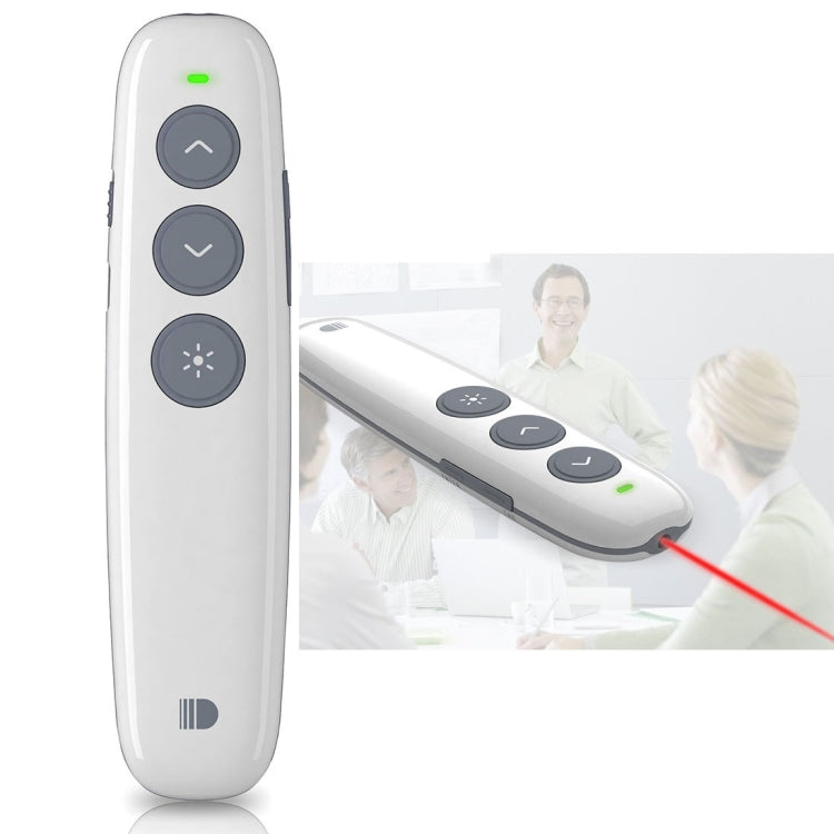 Doosl DSIT007 Bolígrafo de control remoto inalámbrico Cliker de presentación de PowerPoint recargable de 2,4 GHz, distancia de control: 100 m (blanco), DSIT007