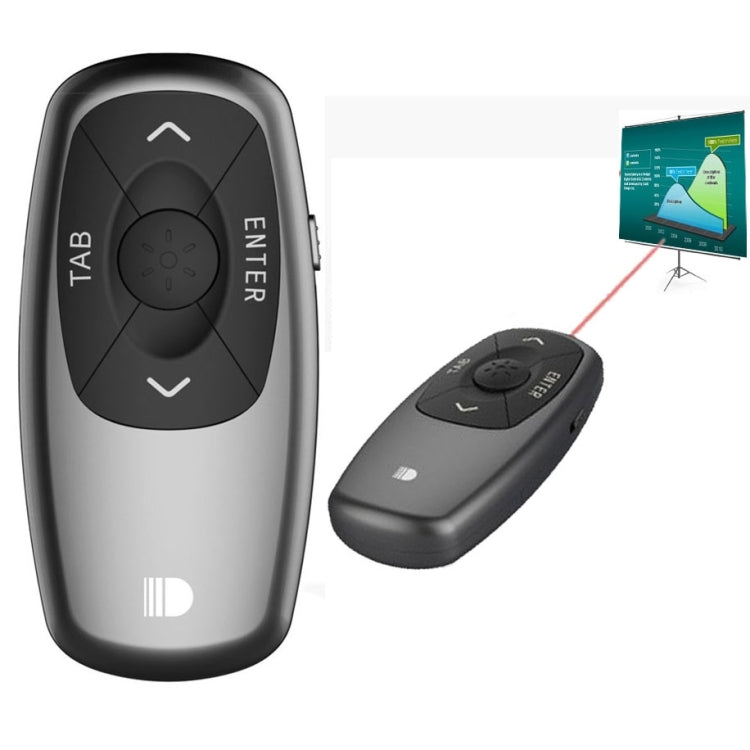 Doosl DSIT011 Mini control remoto de presentación de PowerPoint recargable de 2,4 GHz, distancia de control: 100 m (negro)