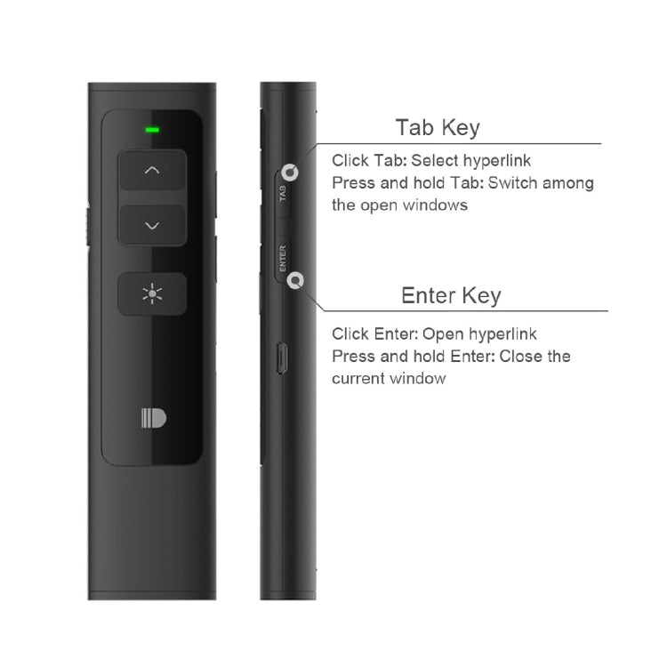 Doosl DSIT013 Puntero láser multifuncional con control remoto para presentaciones de PowerPoint recargable de 2,4 GHz para PowerPoint / Keynote / Prezi, distancia de control: 100 m