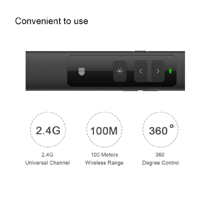 Doosl DSIT013 Puntero láser multifuncional con control remoto para presentaciones de PowerPoint recargable de 2,4 GHz para PowerPoint / Keynote / Prezi, distancia de control: 100 m