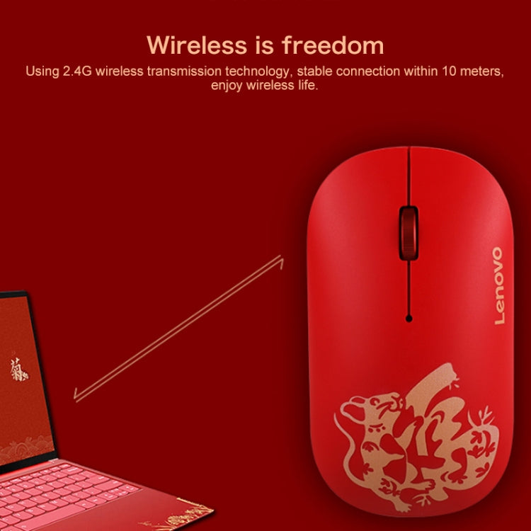 Ratón inalámbrico silencioso portátil ligero Lenovo Air Handle, versión Blessing Mouse, Wireless Mouse, Blessing Mouse Version