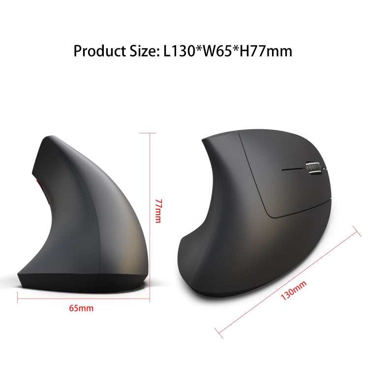 HXSJ T29 Bluetooth 3.0 Bluetooth inalámbrico 6 teclas 2400 DPI Ergonomía ajustable Ratón óptico vertical, 6 Buttons T29 Black, 6 Buttons T29 Grey