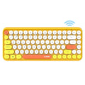Ajazz 308I 84 teclas tableta teléfono móvil ordenador hogar oficina teclado Bluetooth, Grey, Yellow