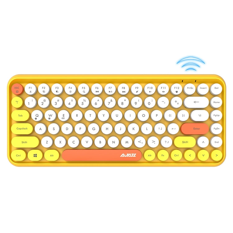 Ajazz 308I 84 teclas tableta teléfono móvil ordenador hogar oficina teclado Bluetooth, Grey, Yellow