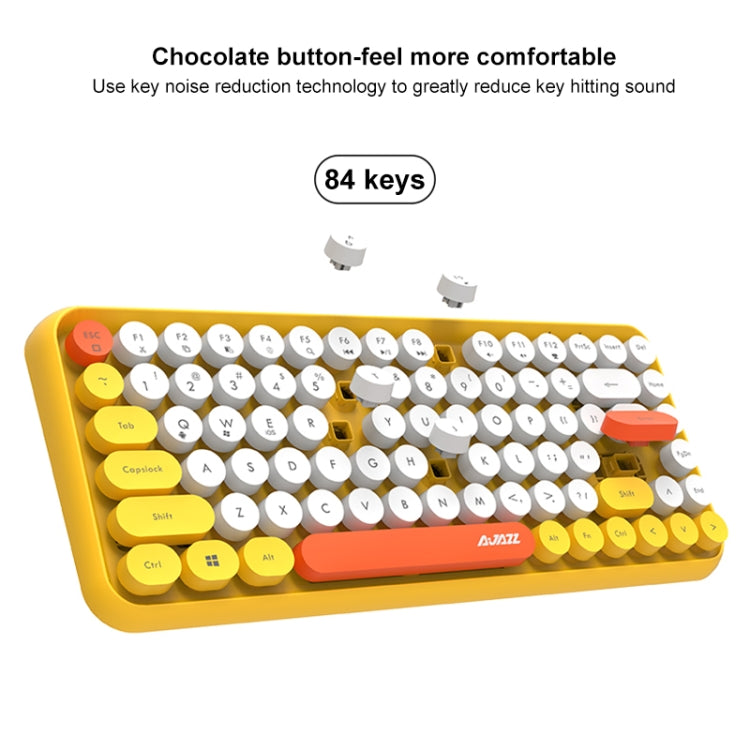 Ajazz 308I 84 teclas tableta teléfono móvil ordenador hogar oficina teclado Bluetooth, Grey, Yellow