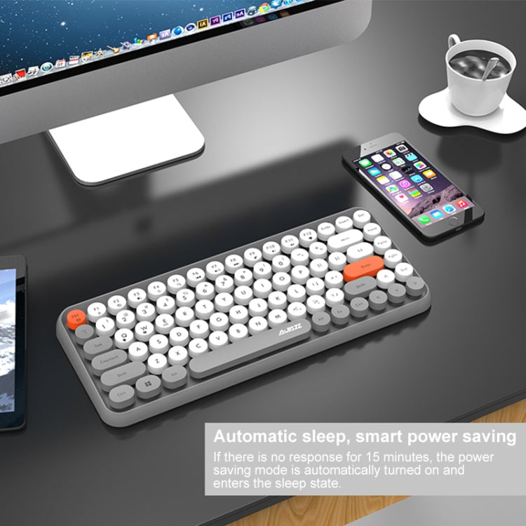 Ajazz 308I 84 teclas tableta teléfono móvil ordenador hogar oficina teclado Bluetooth, Grey, Yellow