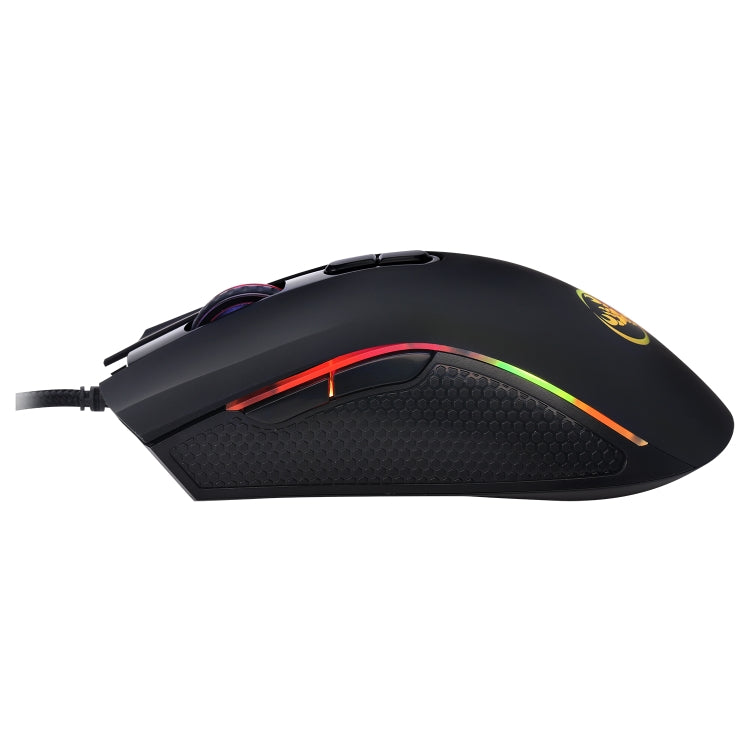 HXSJ A869 Juego con cable brillante colorido 7 teclas 3200 DPI Ratón óptico ergonómico ajustable, A869