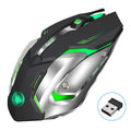 HXSJ M10 2,4 GHz 6 teclas USB recargable iluminación colorida ergonómico 2400DPI ratón óptico inalámbrico para juegos para computadoras de escritorio, M10