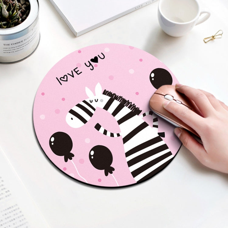 Alfombrilla de ratón circular con estampado de cebra, diámetro: 22 cm, Zebra