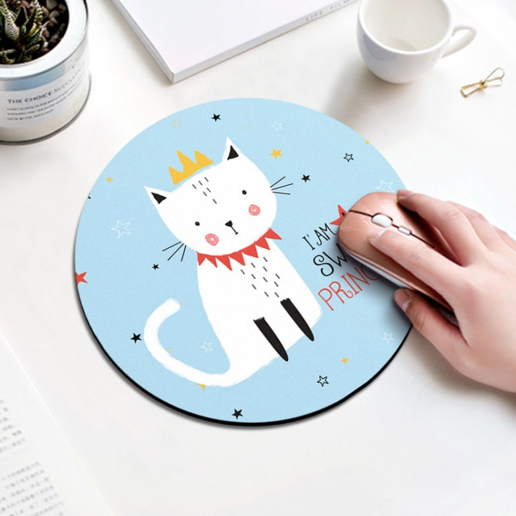 Alfombrilla de ratón circular con estampado de princesa gato, diámetro: 22 cm, Princess Cat