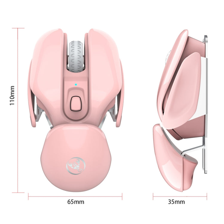 HXSJ T37 2.4GHz 1600dpi Ratón silencioso inalámbrico ajustable de 3 modos, T37 Black, T37 Pink