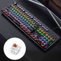 YINDIAO Teclado con cable para juegos mecánicos USB con luz mixta punk galvanizada, eje de té, Electroplating Punk,Tea Shaft (Black)