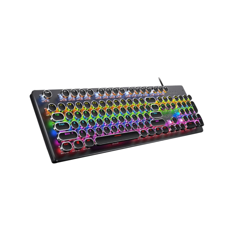 YINDIAO Teclado con cable para juegos mecánicos USB con luz mixta punk galvanizada, eje de té, Electroplating Punk,Tea Shaft (Black)