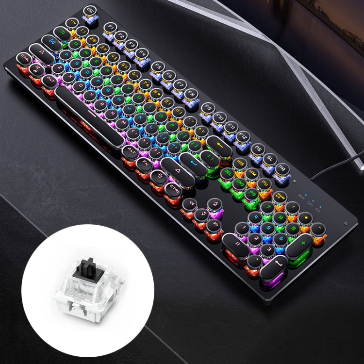 YINDIAO Teclado con Cable para Juegos mecánicos USB con luz Mixta Punk galvanizada, Eje Negro, Electroplating Punk,Black Shaft (Black)
