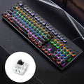 YINDIAO Teclado con Cable para Juegos mecánicos USB con luz Mixta Punk galvanizada, Eje Negro, Electroplating Punk,Black Shaft (Black)