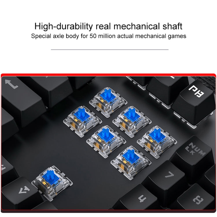YINDIAO Teclado con Cable para Juegos mecánicos USB con luz Mixta Punk galvanizada, Eje Negro, Electroplating Punk,Black Shaft (Black)