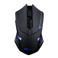 ET X-08 Ratón silencioso inalámbrico para juegos, 7 teclas, 2400DPI, 2,4G, con receptor USB y retroiluminación colorida