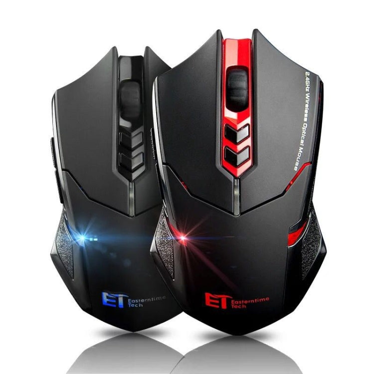 ET X-08 Ratón silencioso inalámbrico para juegos, 7 teclas, 2400DPI, 2,4G, con receptor USB y retroiluminación colorida