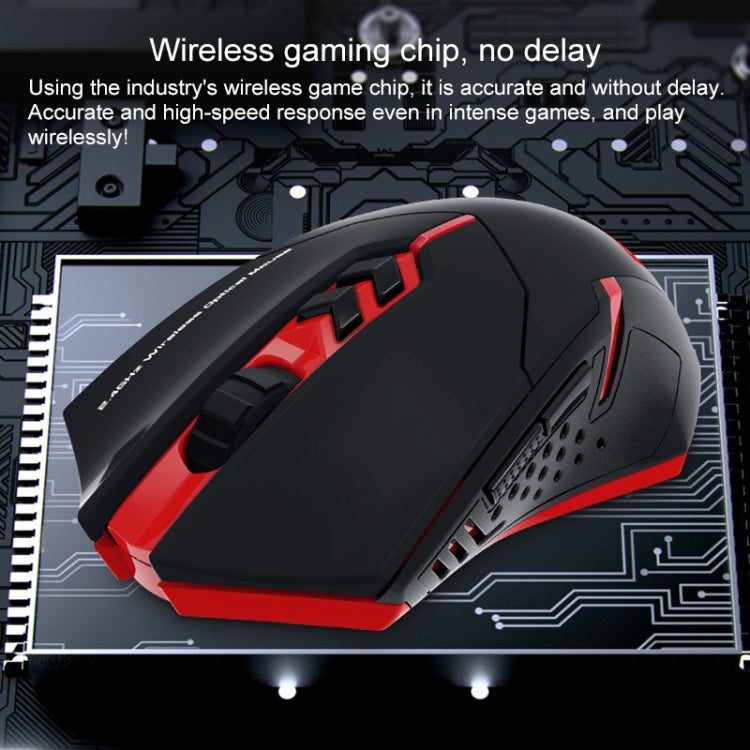 ET X-08 Ratón silencioso inalámbrico para juegos, 7 teclas, 2400DPI, 2,4G, con receptor USB y retroiluminación colorida