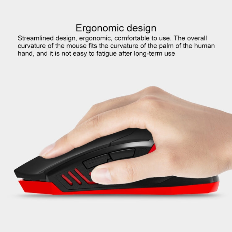 ET X-08 Ratón silencioso inalámbrico para juegos, 7 teclas, 2400DPI, 2,4G, con receptor USB y retroiluminación colorida