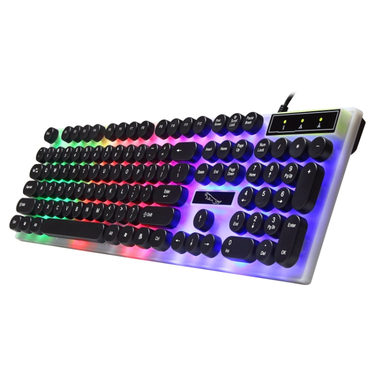 Chasing Leopard G21 USB 104 teclas Impermeable Flotante Ronda Punk Keycap Luz de fondo colorida Sensación mecánica Teclado con cable, Longitud: 1,3 m