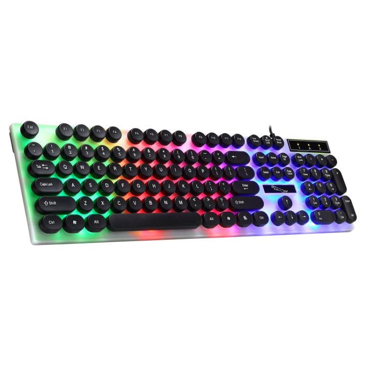 Chasing Leopard G21 USB 104 teclas Impermeable Flotante Ronda Punk Keycap Luz de fondo colorida Sensación mecánica Teclado con cable, Longitud: 1,3 m
