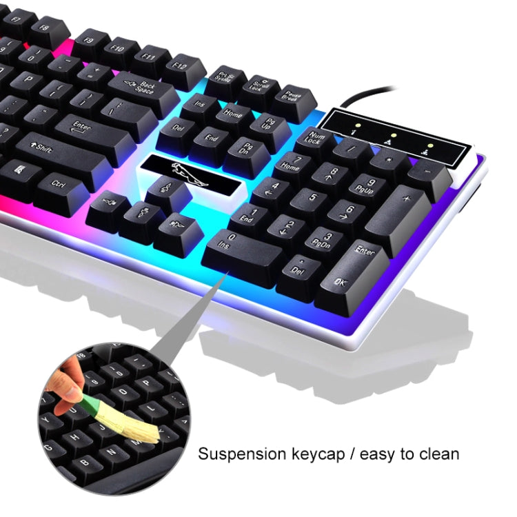 Chasing Leopard G21 USB 104 teclas Impermeable Flotante Ronda Punk Keycap Luz de fondo colorida Sensación mecánica Teclado con cable, Longitud: 1,3 m