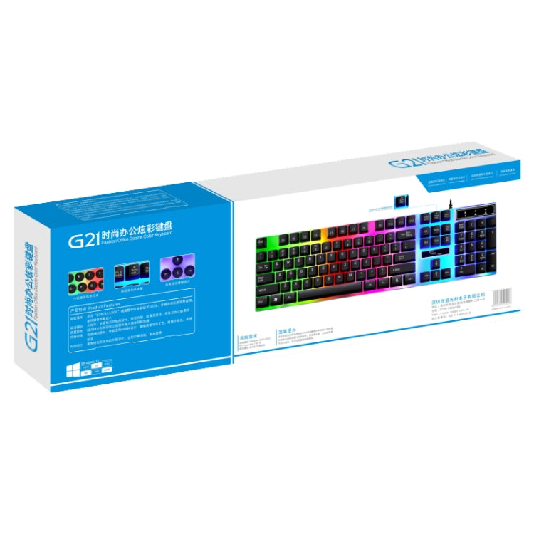Chasing Leopard G21 USB 104 teclas Impermeable Flotante Ronda Punk Keycap Luz de fondo colorida Sensación mecánica Teclado con cable, Longitud: 1,3 m