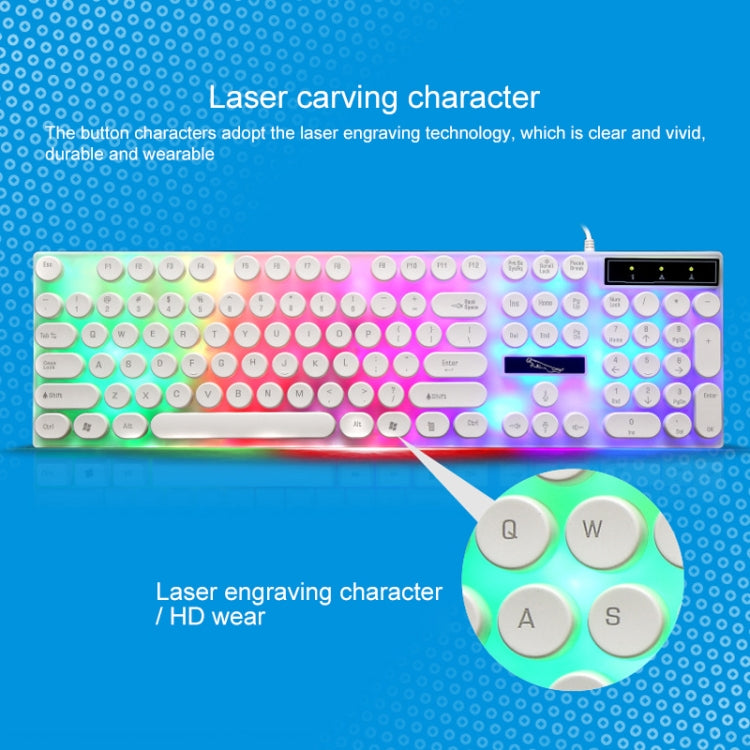 Chasing Leopard G21 USB 104 teclas Impermeable Flotante Ronda Punk Keycap Luz de fondo colorida Sensación mecánica Teclado con cable, Longitud: 1,3 m