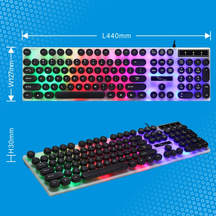 Chasing Leopard G21 USB 104 teclas Impermeable Flotante Ronda Punk Keycap Luz de fondo colorida Sensación mecánica Teclado con cable, Longitud: 1,3 m