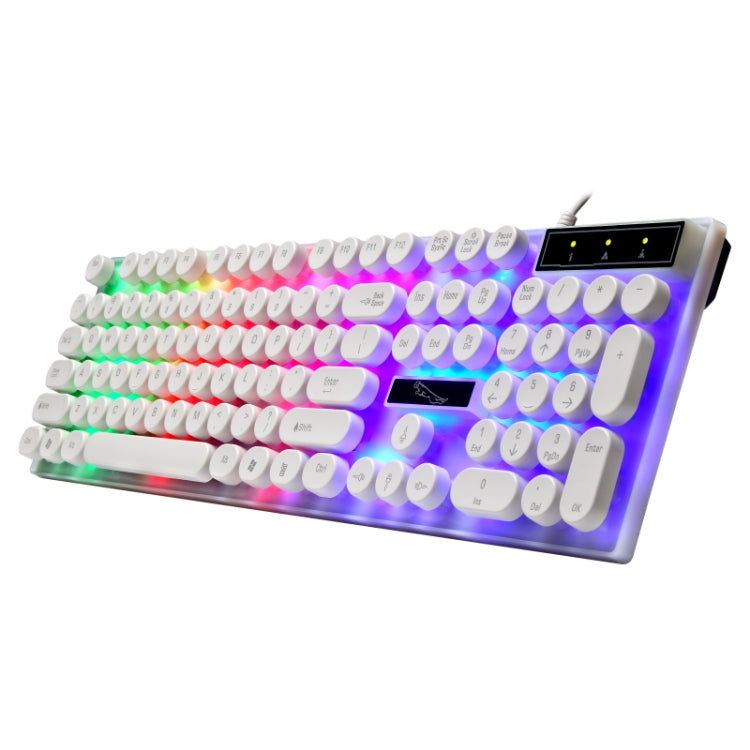 Chasing Leopard G21 USB 104 teclas Impermeable Flotante Ronda Punk Keycap Luz de fondo colorida Sensación mecánica Teclado con cable, Longitud: 1,3 m