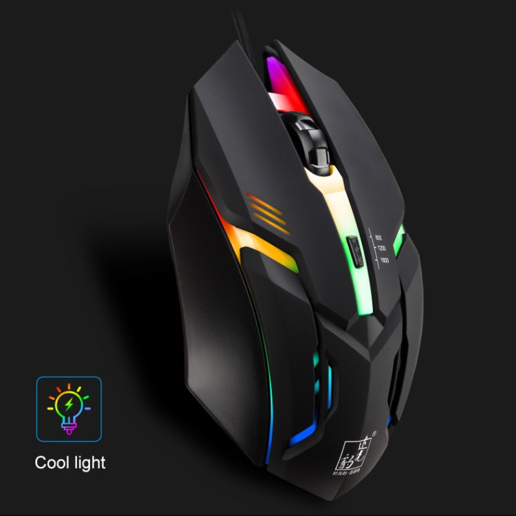 Chasing Leopard K2 USB con retroiluminación LED, 1600 ppp, ratón óptico para juegos con cable ajustable de tres velocidades, longitud: 1,3 m, K2