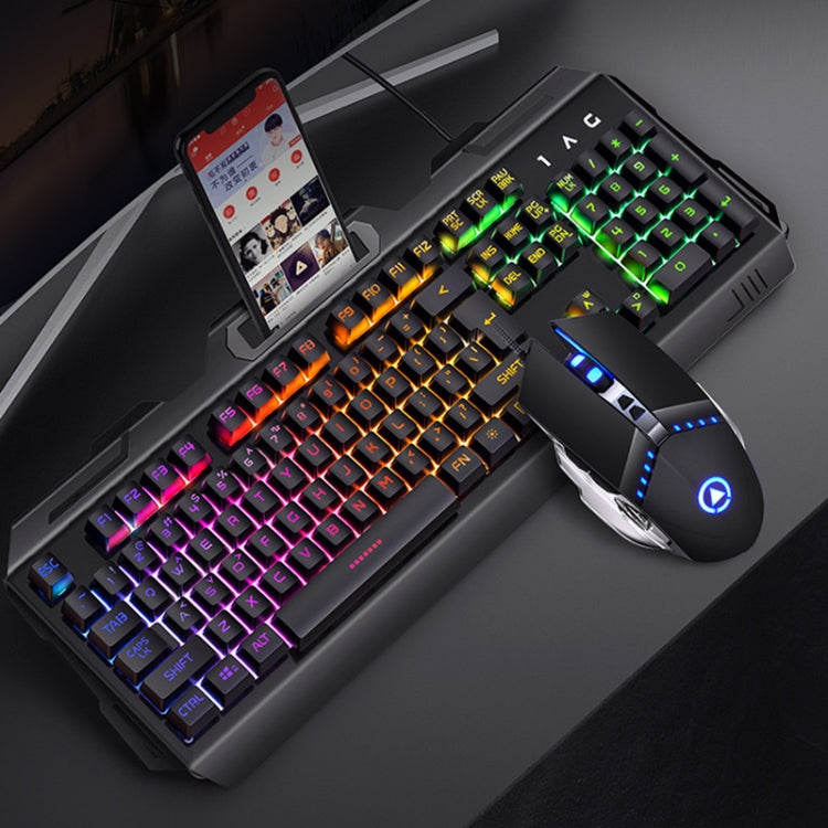 YINDIAO V2 Juego de ratón y teclado para juegos con sensación mecánica silenciosa
