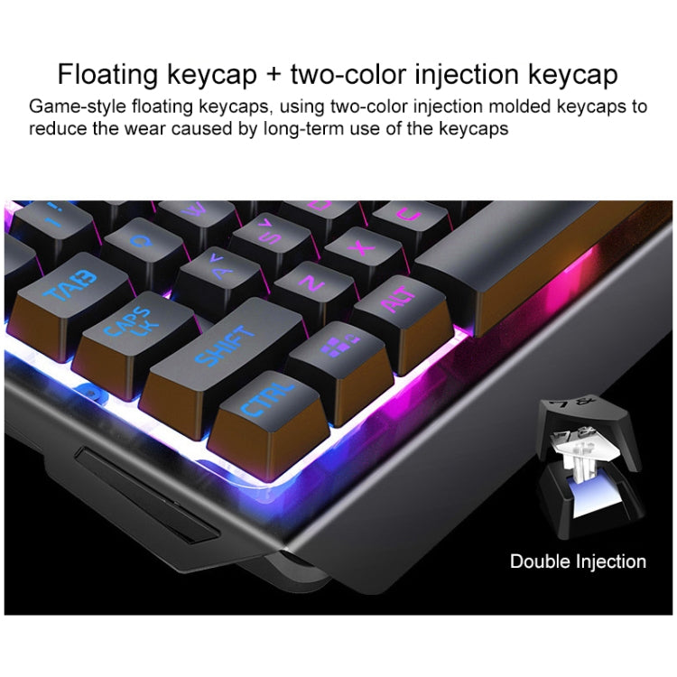 YINDIAO V2 Juego de ratón y teclado para juegos con sensación mecánica silenciosa