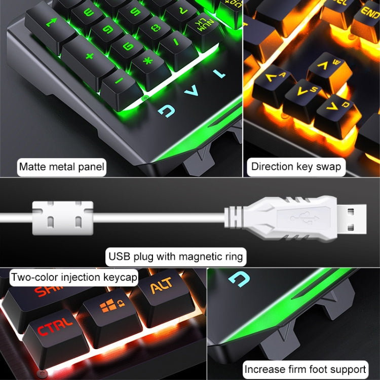 YINDIAO V2 Juego de ratón y teclado para juegos con sensación mecánica silenciosa