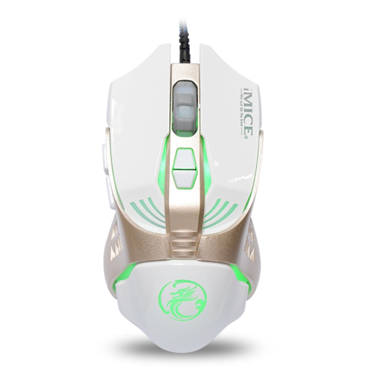 IMICE V5 USB 7 botones 4000 DPI con cable óptico colorido retroiluminación ratón para juegos para ordenador PC y portátil, V5  (White), V5  (Black)