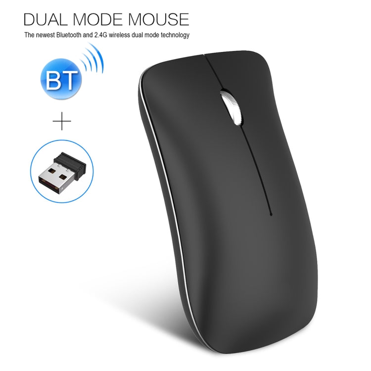 HXSJ T23 Bluetooth 5,0 + Bluetooth 3,0 + 2,4 GHz inalámbrico tres modos 4 teclas 1600 DPI ratón óptico ergonómico ajustable, T23 Black, T23 Gold, T23 Blue