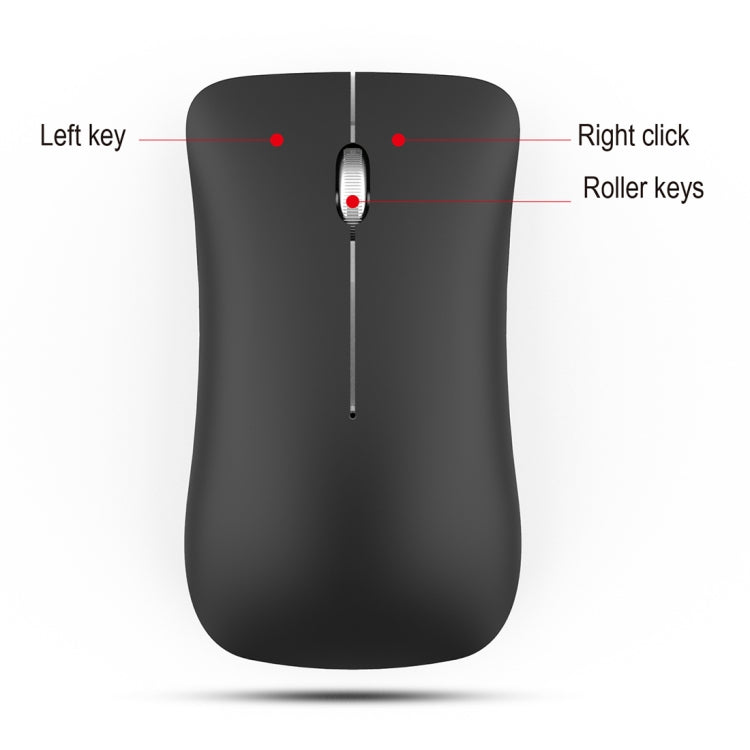 HXSJ T23 Bluetooth 5,0 + Bluetooth 3,0 + 2,4 GHz inalámbrico tres modos 4 teclas 1600 DPI ratón óptico ergonómico ajustable, T23 Black, T23 Gold, T23 Blue