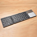Teclado Bluetooth inalámbrico recargable triple GK408 con panel táctil, compatible con Android/IOS/Windows