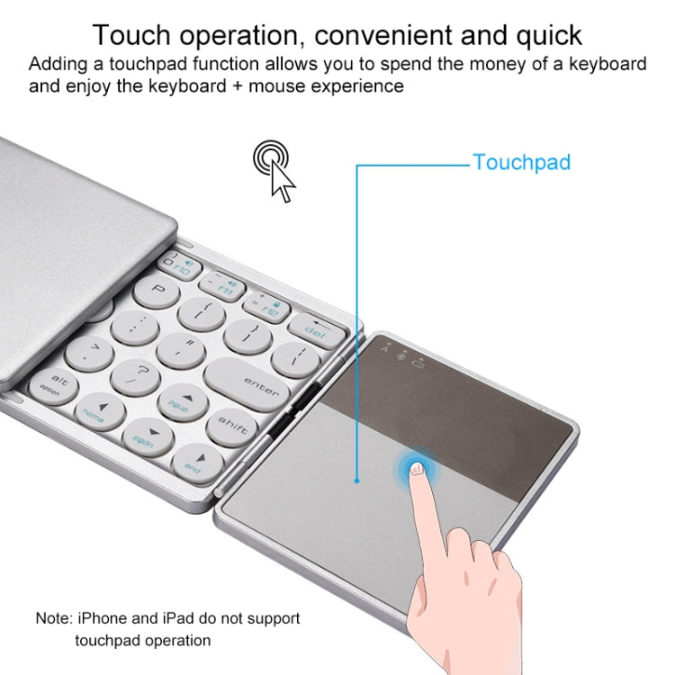 Teclado Bluetooth inalámbrico recargable triple GK408 con panel táctil, compatible con Android/IOS/Windows
