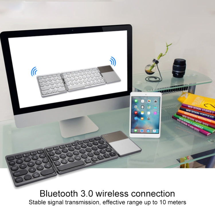 Teclado Bluetooth inalámbrico recargable triple GK408 con panel táctil, compatible con Android/IOS/Windows