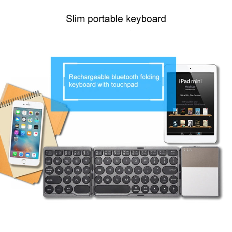 Teclado Bluetooth inalámbrico recargable triple GK408 con panel táctil, compatible con Android/IOS/Windows