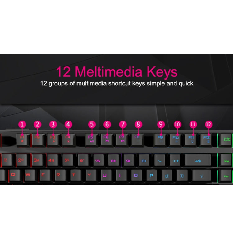 iMICE AK-600 Teclado para juegos retroiluminado con caracteres flotantes USB con cable, Glow Backlit (Black)
